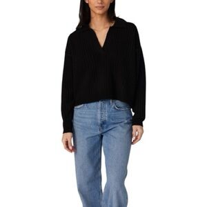 NWT French Connection Vhari Collar Long Sleeve Jumper Black L